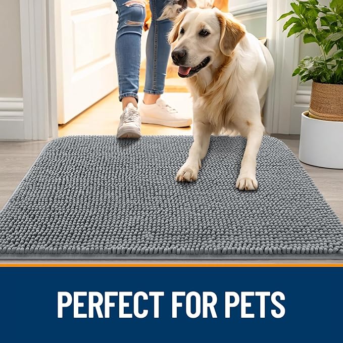 OLANLY Dog Door Mat for Muddy Paws 48x30, Absorbs Moisture and Dirt, Absorbent - Image 6