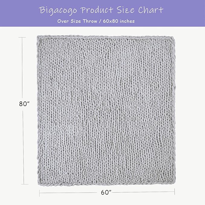 Bigacogo Chunky Knit Throw Blanket - Image 2