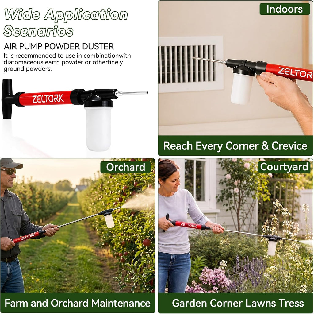 Diatomaceous Earth Powder Duster with Cleaning Brush