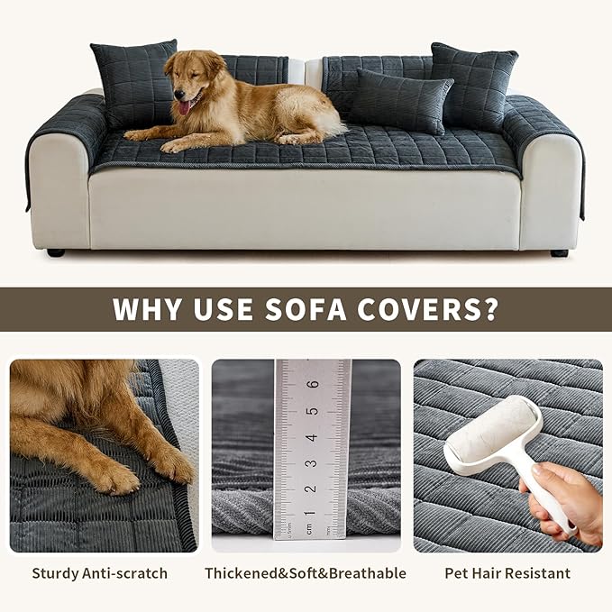 Couch Covers for Dogs Washable, Non Slip Couch Covers for Loveseat Sofa Pet - Image 6