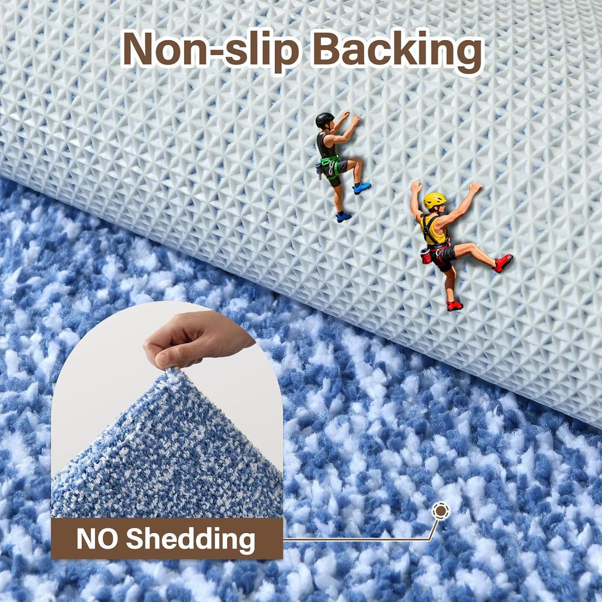 48x32 Large Bathroom Rugs Non Slip Washable, Soft Absorbent Bath Mat Blue