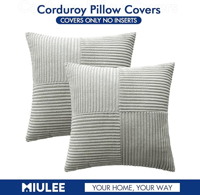 MIULEE Silver Grey Decorative Throw Pillow Covers 18x18 Inch - Image 6