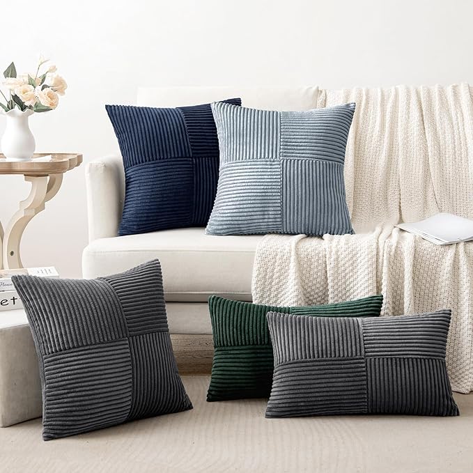 MIULEE Dustyblue Decorative Throw Pillow Covers 18x18 Inch - Image 5