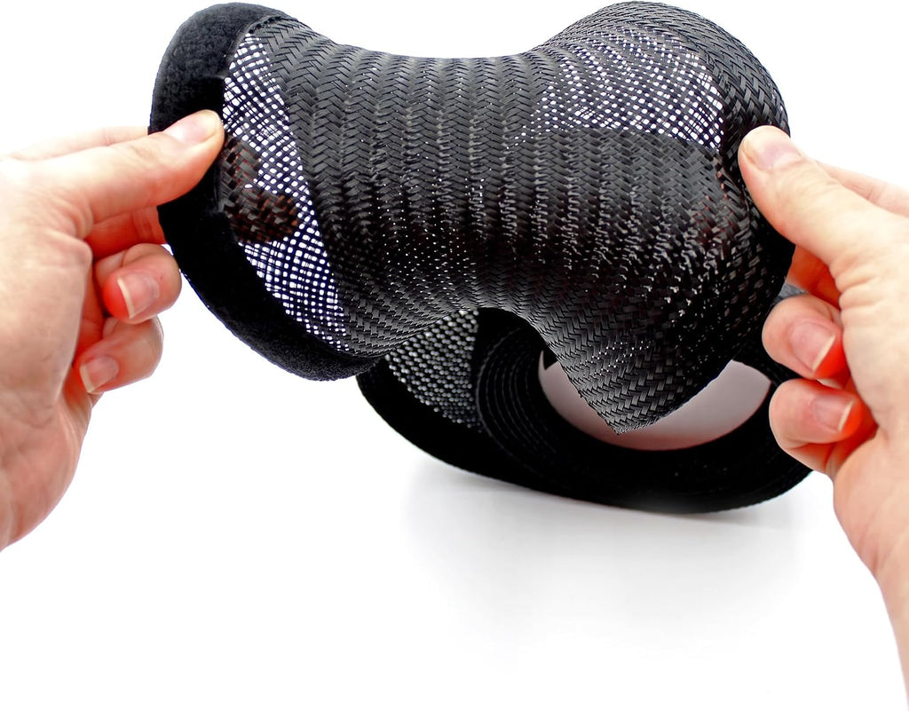 Electriduct 3.5" Side Entry Hook and Loop Cable Sleeve - 25 Feet - Black