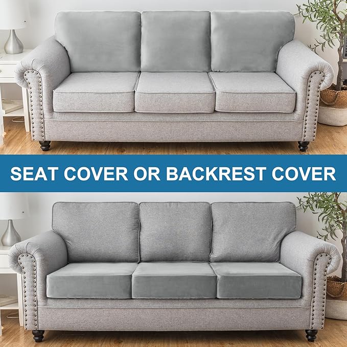 Couch Cover Stretch Velvet Sofa Cushion Cover 3-Piece - Image 7