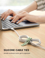Lamicall 20 Pack Silicone Cable Ties, Reusable Cord Organizer Straps