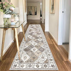 HEBE Hallway Runner Rug 2'8''x12' Washable Vintage Distressed Area Rugs Non - Image 6