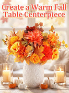 Apipi 6 Bundle Mixed Artificial Fall Flowers for Home Room Table Decor