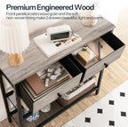 HOOBRO 29.5" Narrow Console Table with 2 Fabric Drawers, Small Sofa Table