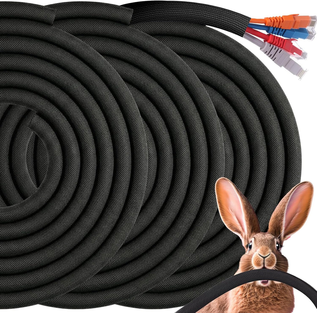 Poen 3 Pack 30ft Cord Protectors from Pets No Chew, 3/8 Inch, Pet Material