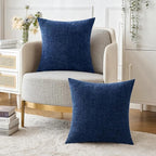 MIULEE Pack of 2 Couch Throw Pillow Covers 18x18 Inch Spring Soft Navy Chenille - Image 5