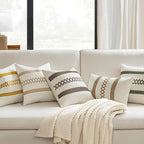 MIULEE Set of 2 Coco Brown Boho Decorative Pillow Covers 18x18 Inch Farmhouse - Image 2
