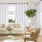 NICETOWN 100% Blackout White 120 inch Long Curtains - Image 7