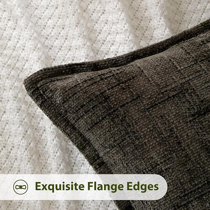 HPUK Fall Chenille Soft Throw Pillow Covers 18x18 Set of 2, Accent Cushion - Image 2
