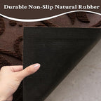 ViveNest Boho Coffee Brown Floral Leaves Outdoor Indoor Entrance Doormats - Image 6