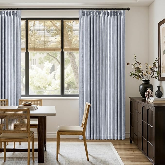 MIULEE Pinch Pleated Thick Linen Curtains 108 Inches Length 2 Panels - Image 5