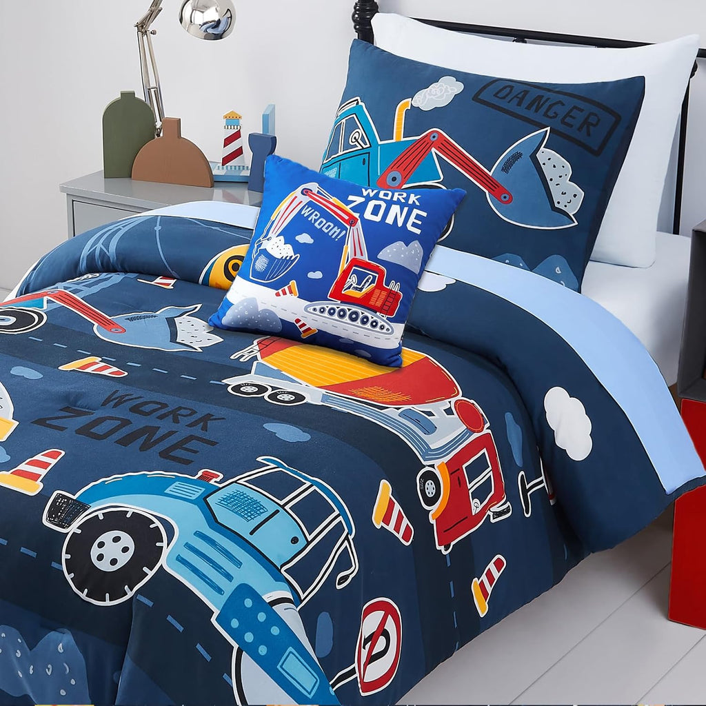 Twin Bedding Sets for Boys - 3 Pieces Truck Bedding Twin Comforter Set