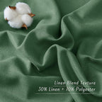 NICETOWN Flax Olive Green Linen Curtains - Image 3