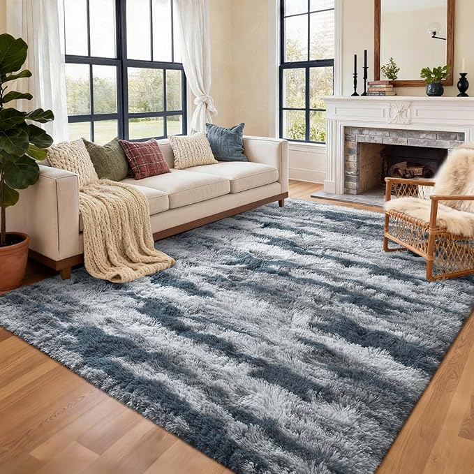 8x10 Ft Extra Large Shag Rugs for Living Room, Tie Dyed Ultra Soft Fluffy Furry - Image 3