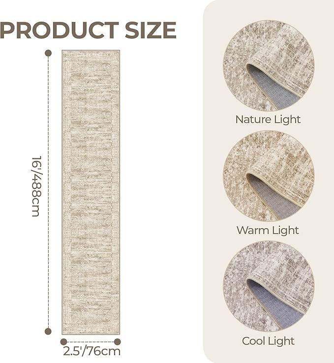 Washable Runner Rug 2.5x16, Non-Slip Long Hallway Runner - Image 2