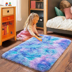 Small Rugs for Bedroom, Fluffy 2x3 Rug Throw Non Slip for Bedside Dorm Kids Room - Image 4