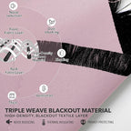 Deconovo Blackout Curtains, Thermal Insulated, W52 x L63 2 Panels, Back Tab - Image 4