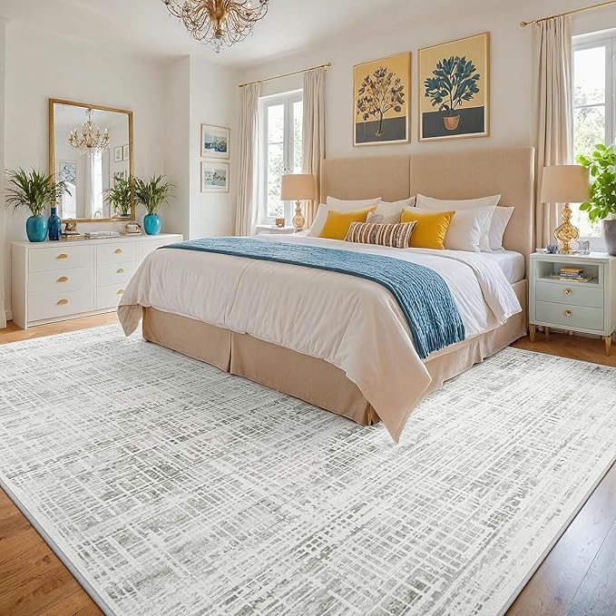 10x12 Area Rugs Washable Rug: Anti-Skid Abstract Modern Living Room Rug Soft - Image 2