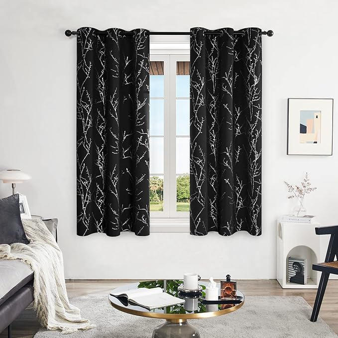Deconovo Black Out Curtains for Kitchen, 42 x 45 Inch Length 2 Panels Set - Image 2