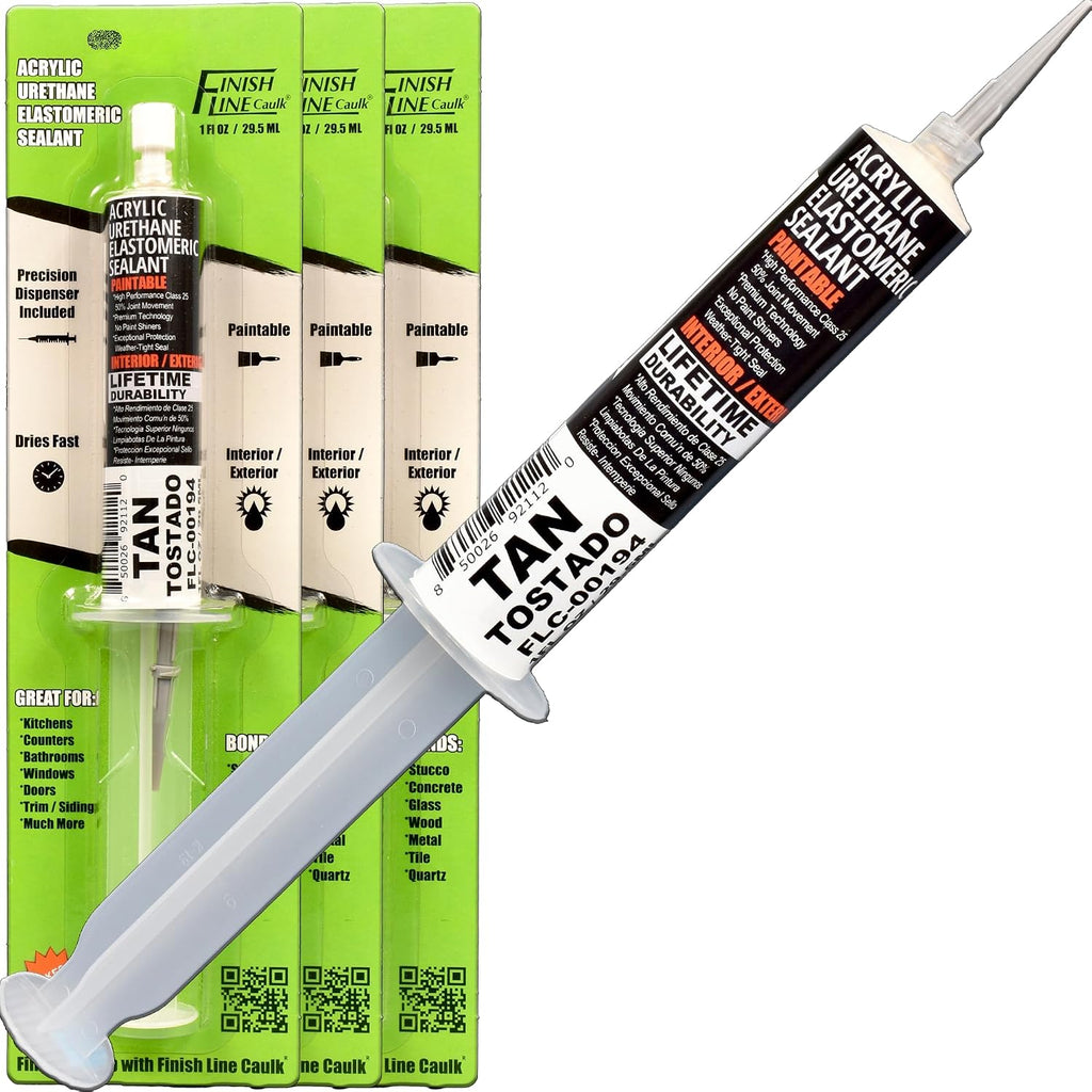 30mL Pre-Filled Precision Caulk Applicator Tan, 3-Pack
