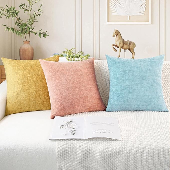 CaliTime Throw Pillow Covers Decorative 12 X 20 Inches Pack of 2 Cozy Chenille - Image 5