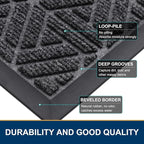 Smiry Front Door Mat Outside Entrance, Heavy Duty Sturdy Natural Rubber Doormat - Image 4