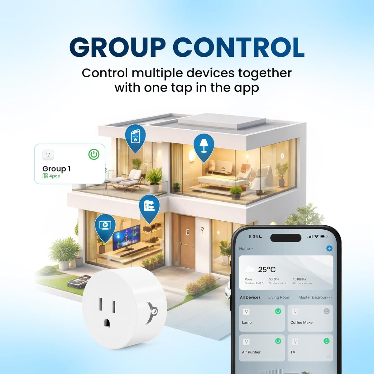 Osprey Smart Plug, Wi-Fi Outlet, Alexa & Google, Timer, No Hub