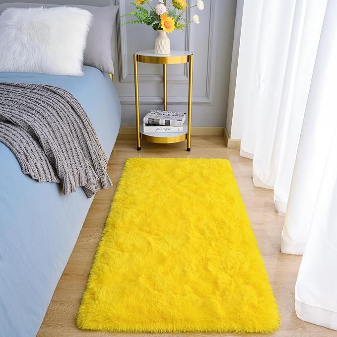 Amearea Shag Fluffy Small Rug, 2x4 Feet Throw Rugs - Image 2