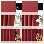 Guken 100% Blackout Linen Curtains 63 Inch Length 2 Panels Set - Image 5