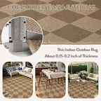 Lahome Colette Checkered Easy Jute 6x9 Rug, Large Rugs - Image 4