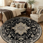 RELEANY Area Rugs 6ft Washable Non-Slip, Floral Vintage Distress Print Pattern - Image 3