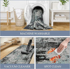 Washable Area Rugs Square 8ft Non-Slip Modern Abstract Soft - Image 3