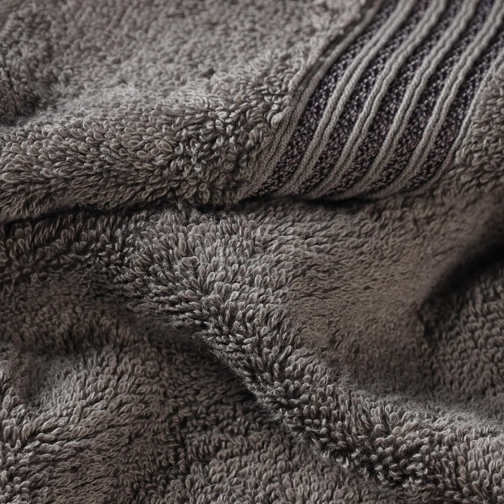 Superior Egyptian Cotton 6-Piece Towel Set, Assorted Towels for Home Bathroom, Master, Guest Bath, Decor Essentials, Includes 2 Bath, 2 Hand, 2 Face Towels/Washcloths, Quick Dry, Absorbent, Charcoal