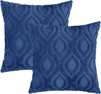 decorUhome Throw Pillow Covers 22x22 Inch Set of 2, Soft Plush Faux Wool Dark - Image 8