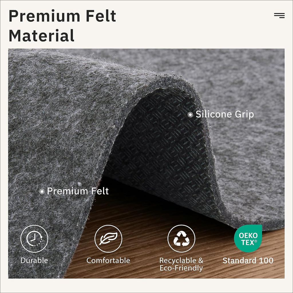 Soalmost Non Slip Rug Pads 8x10, 1/4" Thick Felt Cushioned Rug Gripper Pad