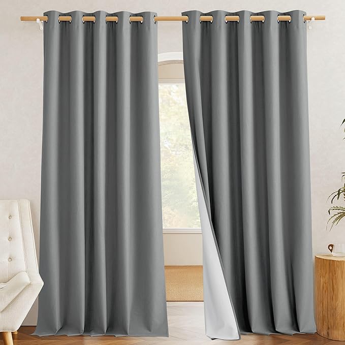 NICETOWN 100% Absolutely Blackout Linen Curtains by NICETOWN