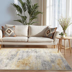 3x5 Washable Entryway Area Rug: Modern Abstract Small Runner Rug Indoor Soft - Image 2