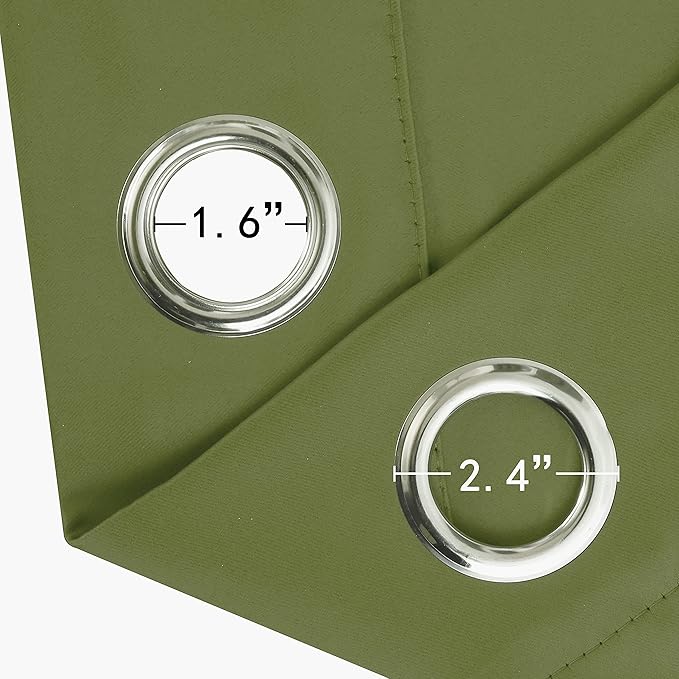 LEMOMO Oilve Green Blackout Curtains 38 x 54 Inch Length/Set of 2 Curtain - Image 6