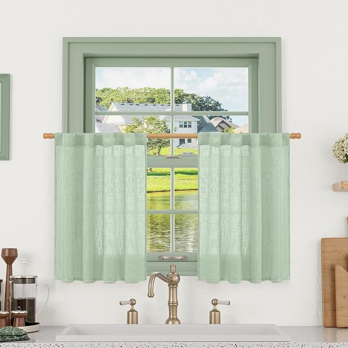 LAMIT 36 Inch Length Linen Curtains by LAMIT