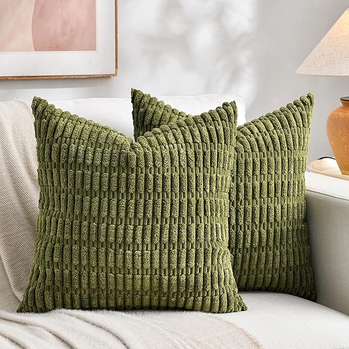 Fancy Homi 4 Packs Boho Moss Green Decorative Throw Pillow Covers 24x24 Inch - Image 6
