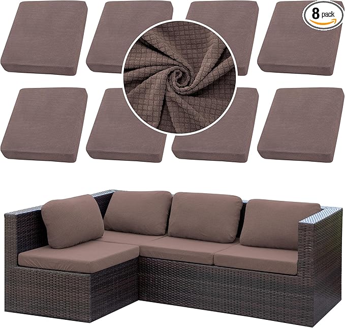 Outdoor Cushion Covers Set, Replacement by SUKAIKEQA