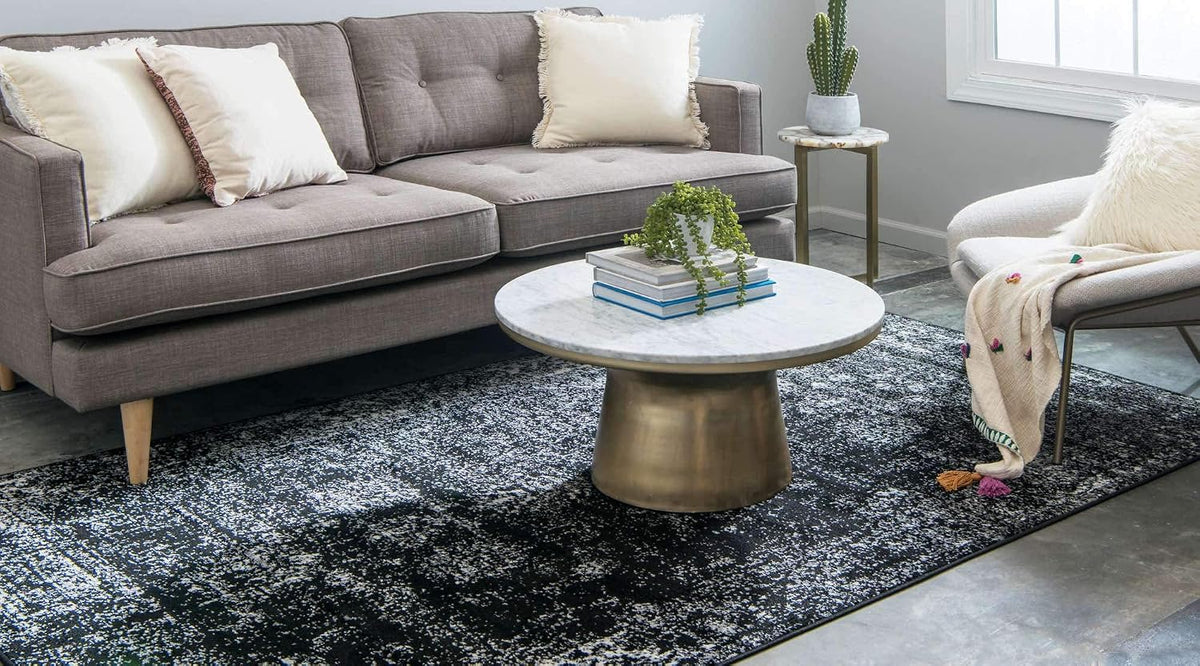 Unique Loom Sofia Collection Area Rug - Casino (2' 2" x 3' 1" Rectangle, Black/ Ivory)