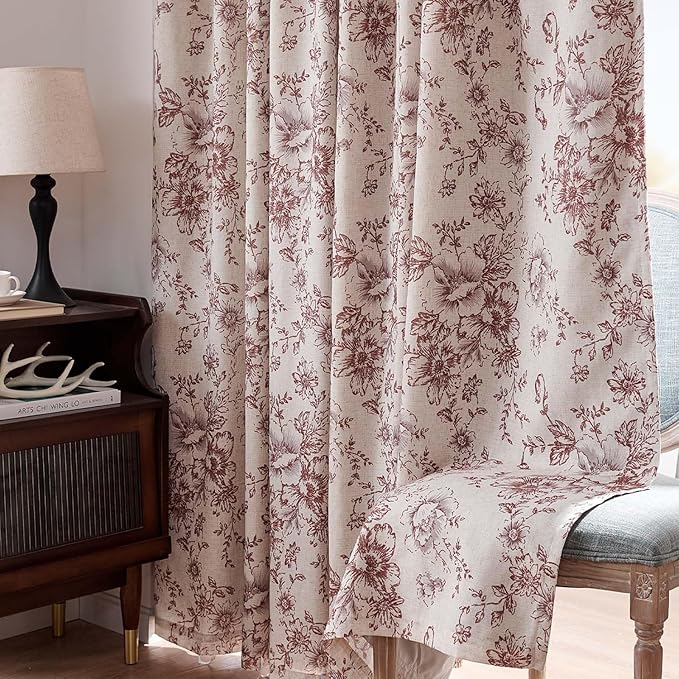 jinchan Blackout Floral Curtains - Image 8