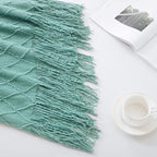 BOURINA Dark Cyan Throw Blanket 50 x90 Inches Textured Solid Soft Sofa Throw - Image 7