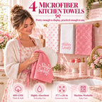 10 Pcs Pink Bow Kitchen Decor and Accessories Set, Coquette Kitchen Style